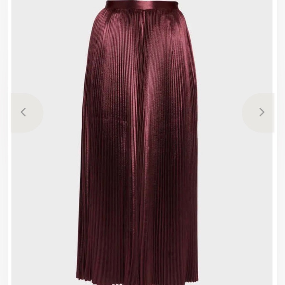 Ulla Johnson Rami PleatedMaxi Skirt in Mahogany Deep Burgundy